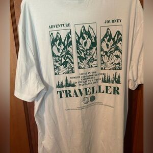 NFINITY White and Green Traveller Graphic Tee
